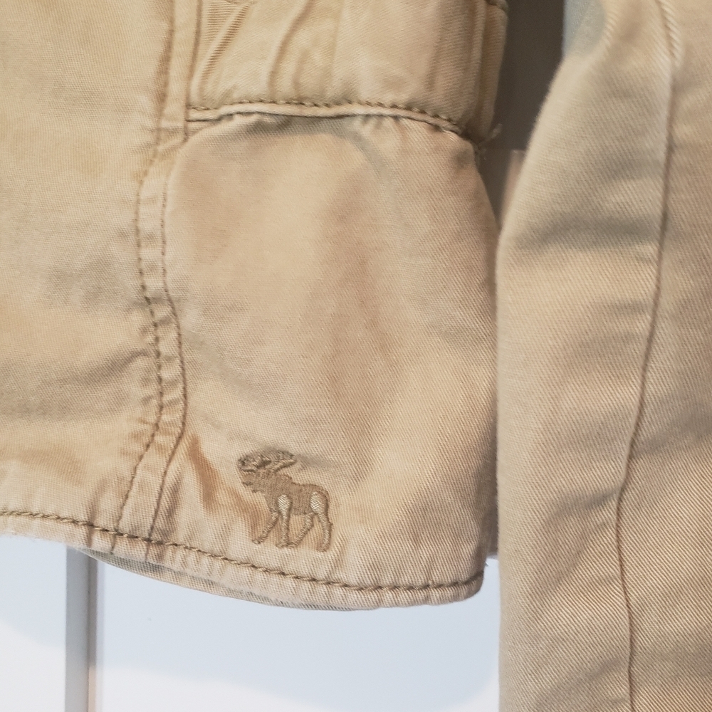 Abercrombie & Fitch Military Jacket Button Down Chest Snap Pockets Tan S… - Picture 8 of 16